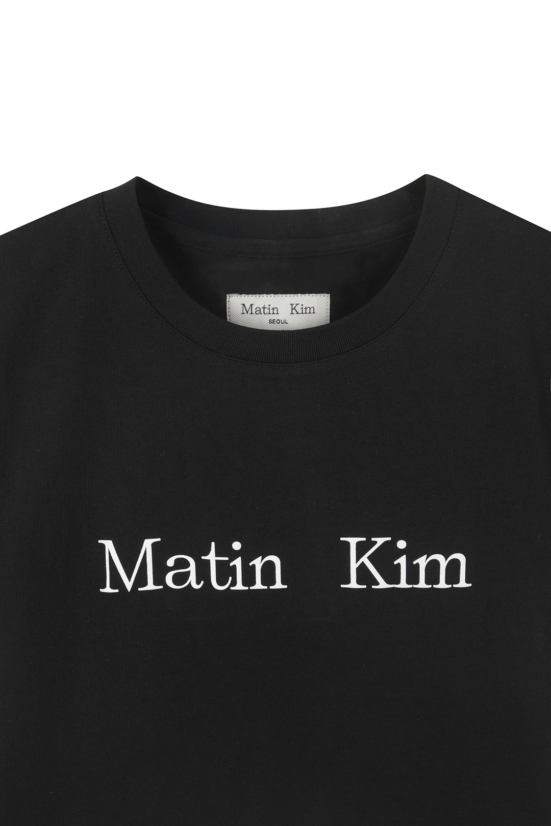 마뗑킴 MATIN KIM LOGO CROP TOP IN BLACK 상품 이미지 2