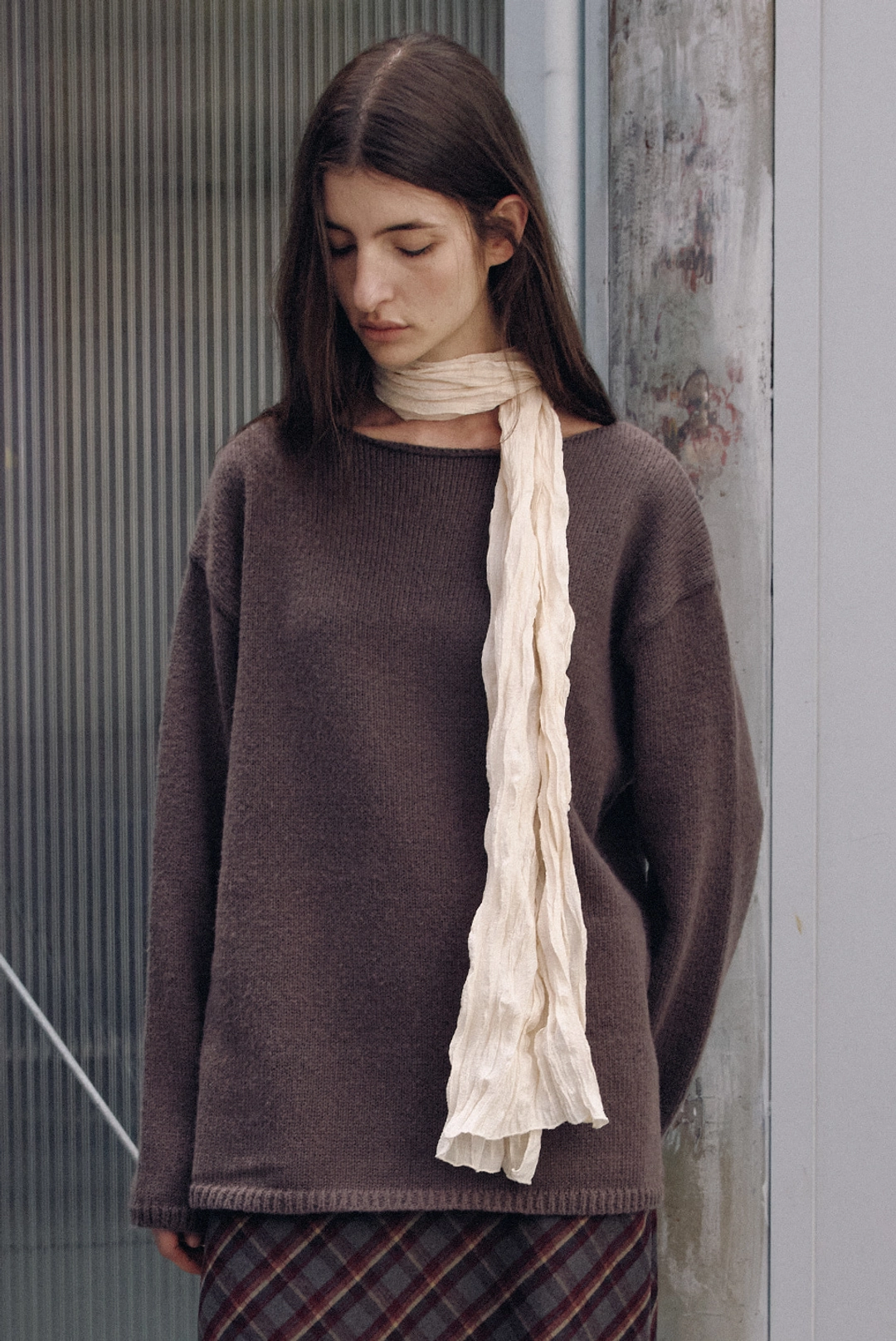 브렌다 브렌든 boatneck loose knit - maroon 상품 이미지 1