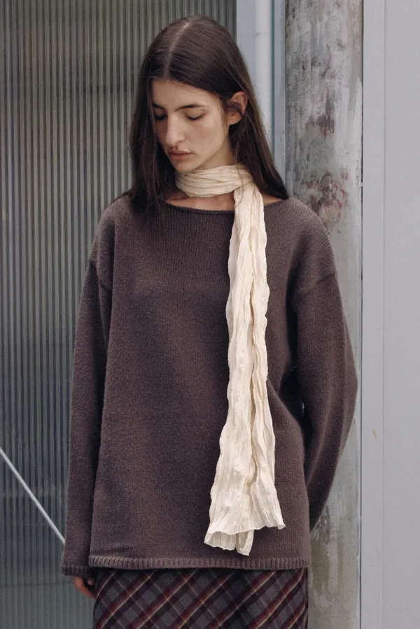 boatneck loose knit - maroon