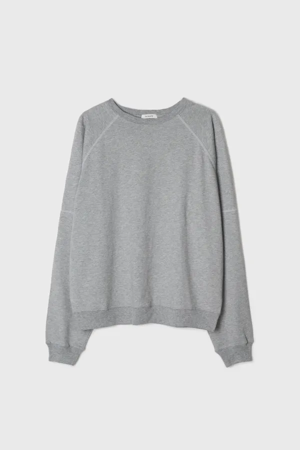 Cotton Stitch Long T-shirt (Melange Grey)