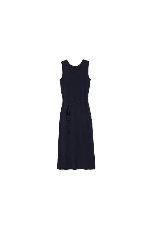 MORO CASHMERE COLUMN KNIT DRESS [NAVY]