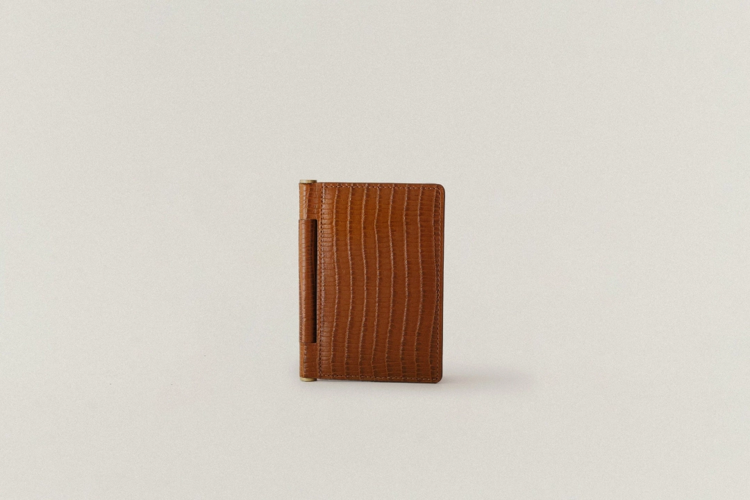 투티에 PORTE CARTES PAUMELLE LIZARD BROWN 상품 이미지 1
