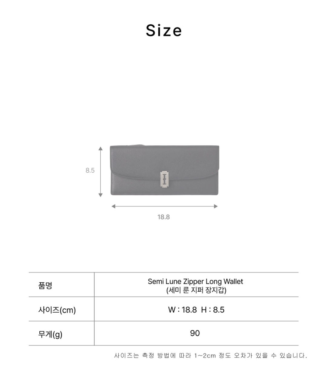 분크 Semi Lune Zipper Long Wallet (세미 룬 지퍼 장지갑) Black 상품 이미지 3