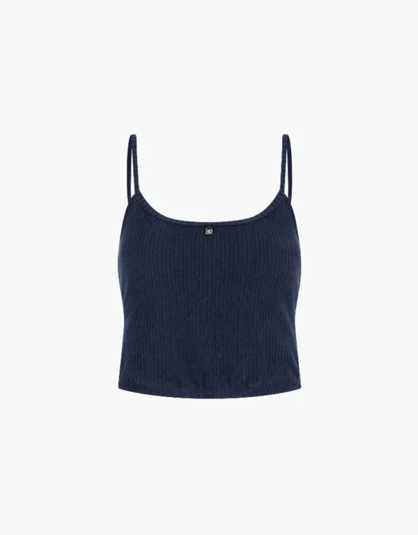 terry sleeveless top - navy