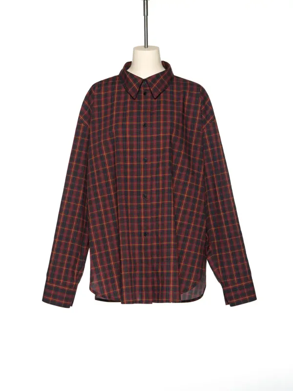 PS25 RED OVERSIZED CHECK SHIRT