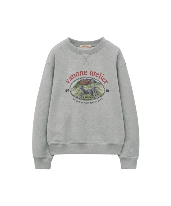 A3551 Nature heritage 스웨트 셔츠_Melange gray