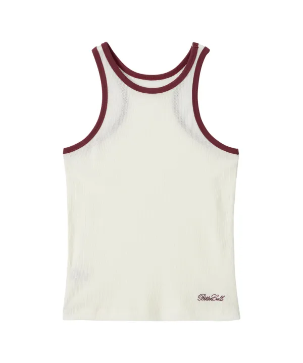 Essential Waffle Sleeveless-Ivory
