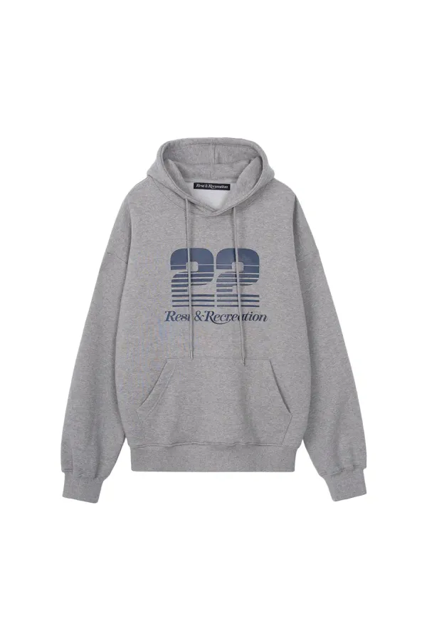 RR 22 LOGO OVERSIZED HOODIE - GREY