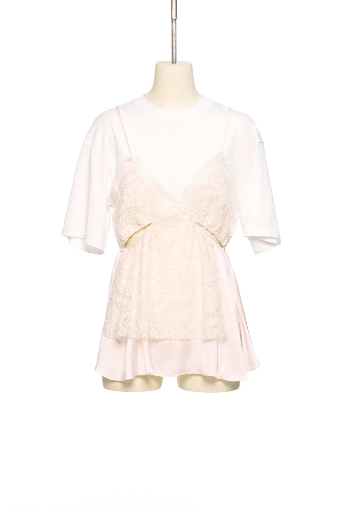 푸쉬버튼 PS26 WHITE LACE SLIP LAYERED TOP 상품 이미지 1