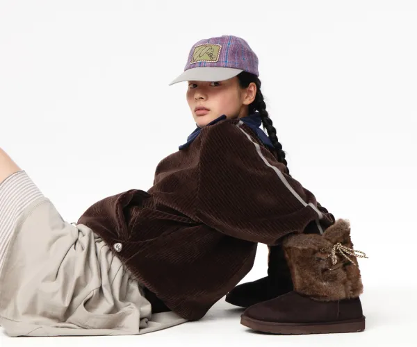 VELOUR ZIP-UP HOODIE BROWN