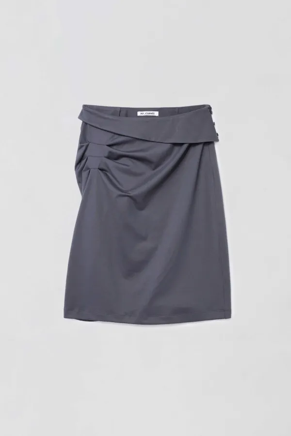 [1차 리오더] PIN TUCK JERSEY SKIRT_CHARCOAL