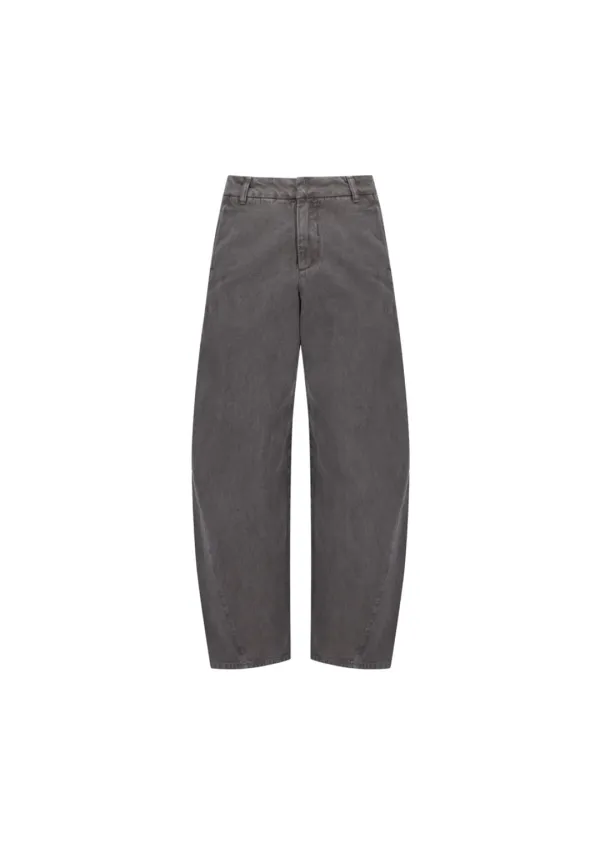 Garments Dyed Curved Seam Denim, Brown