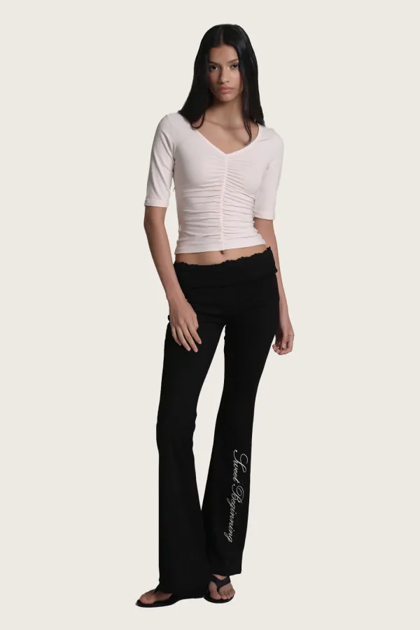 Soft blush shirring top, Pink