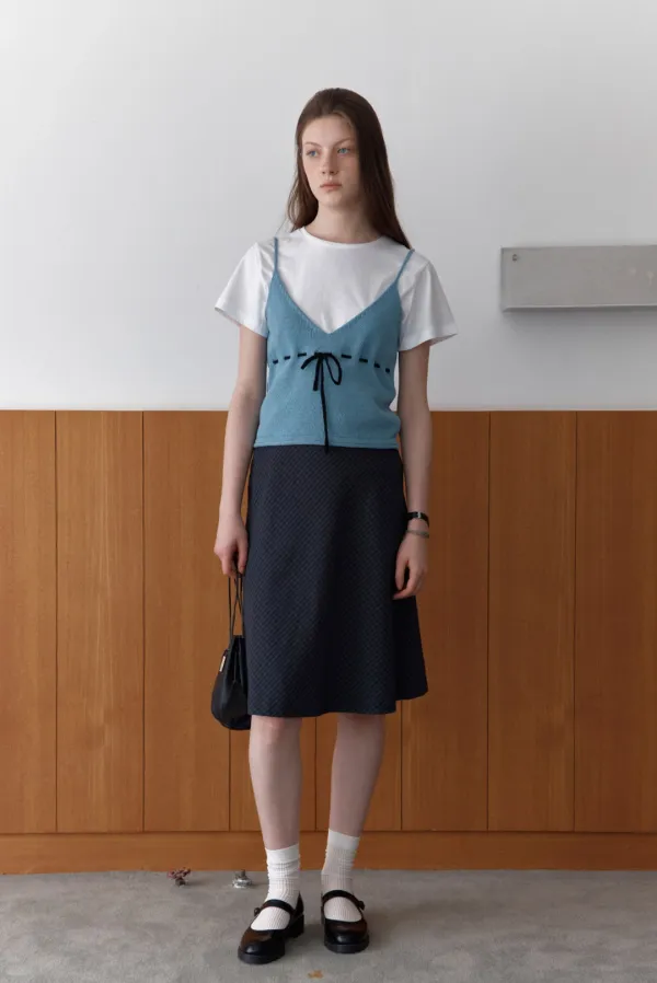 string layered knit - sky blue