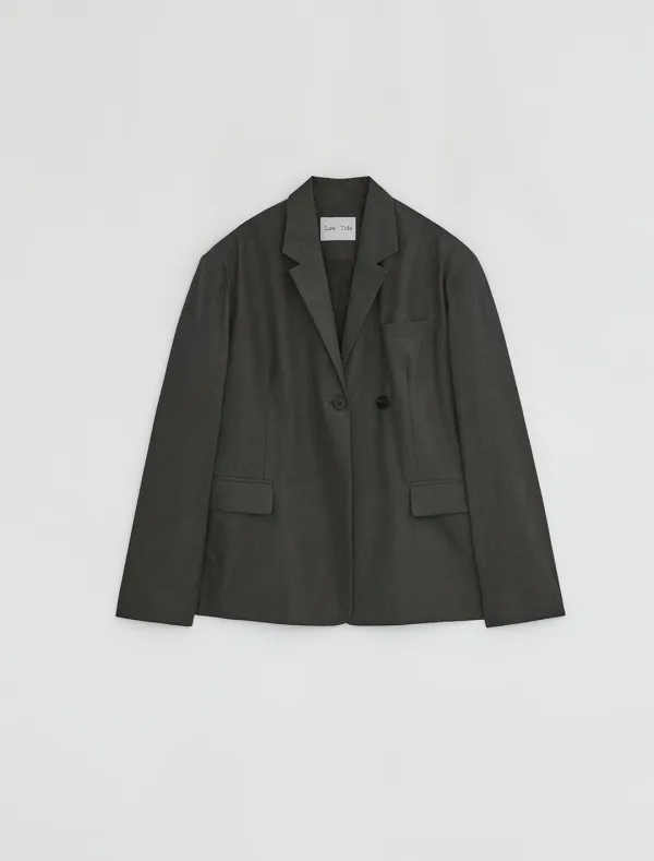 BUTTON STRAP JACKET [CHARCOAL]