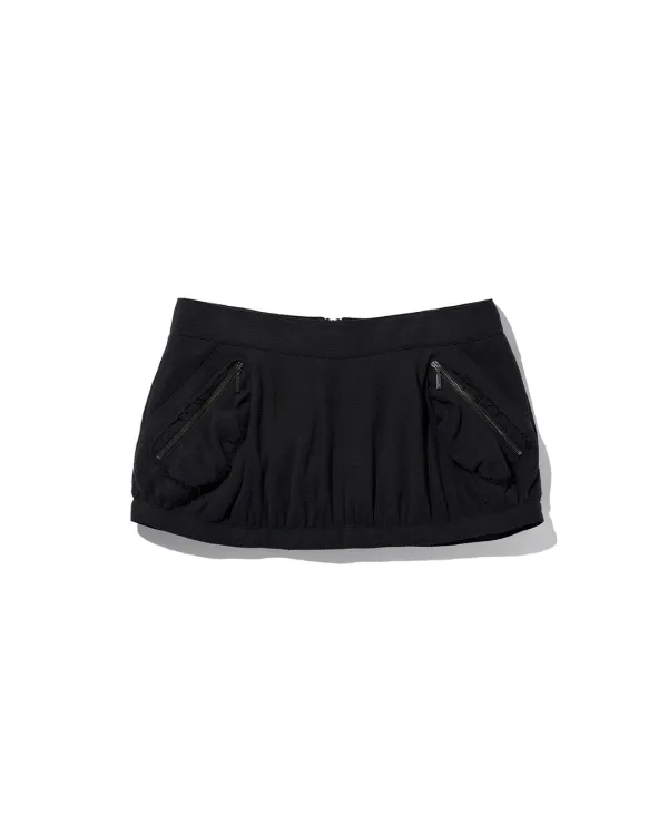 UTILITY PLEATED MINI SKIRT_BLACK