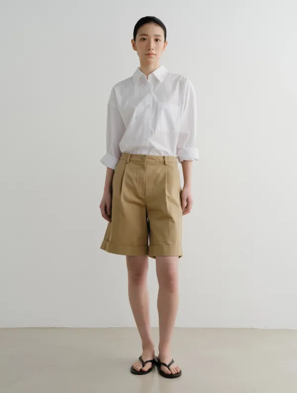 Elio Cotton Shorts (Beige)