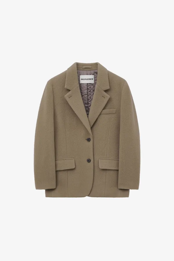 섀기 울 오버핏 윈터 자켓 GREY BEIGE