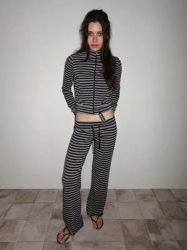Classic Striped Jersey Pants Navy