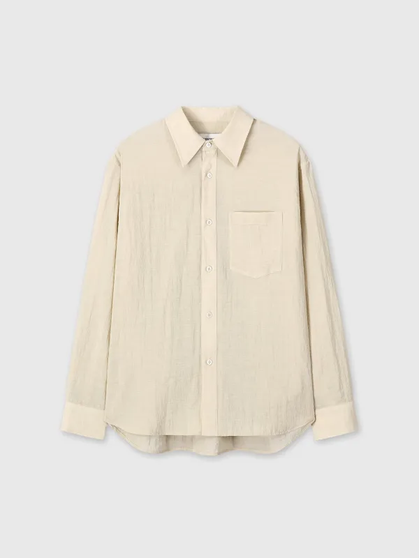 (W) LINEN RELAXED FIT SHIRT_ BEIGE