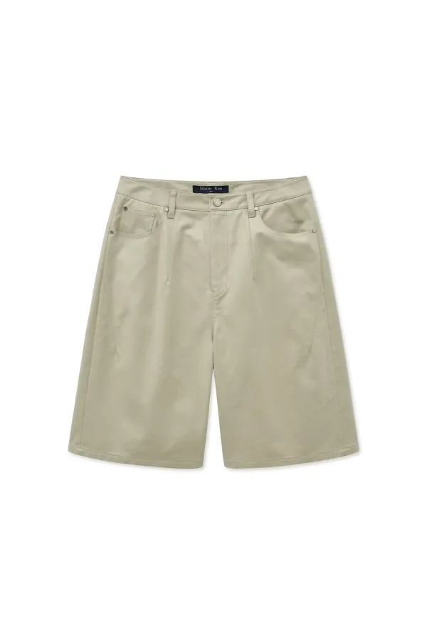MATT COATING BERMUDA PANTS FOR MEN IN LIGHT BEIGE