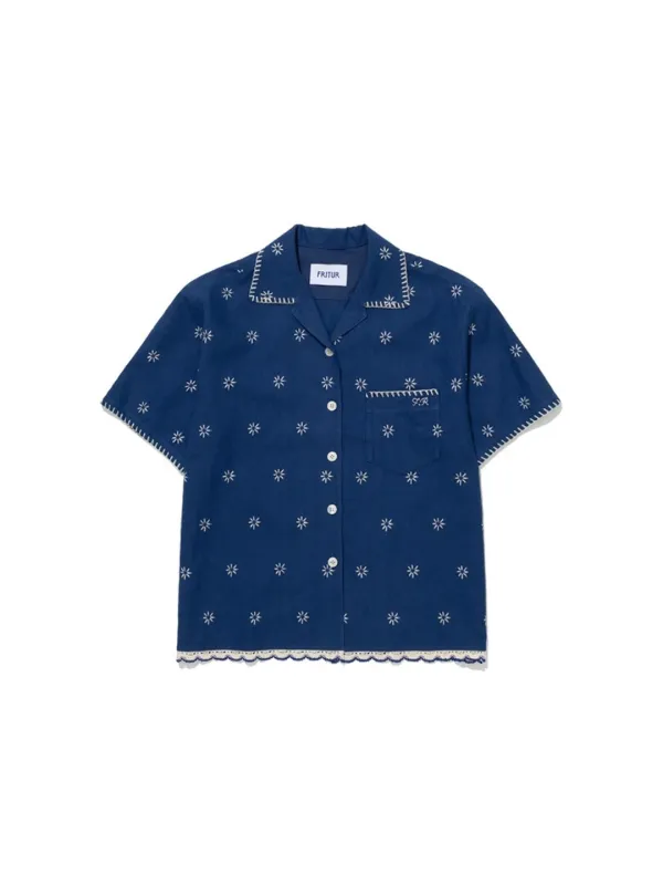 [2차: 6/29 순차발송] Kyoto Lace Shirt Blue_F262SH06