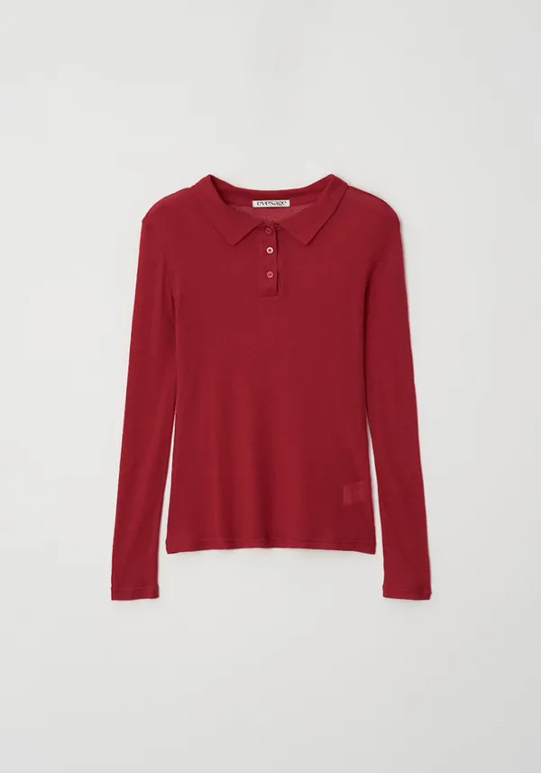 Seethrough polo tee (Red)