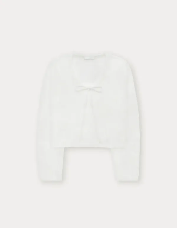 Punching See-Through Ribbon Knit - Ivory