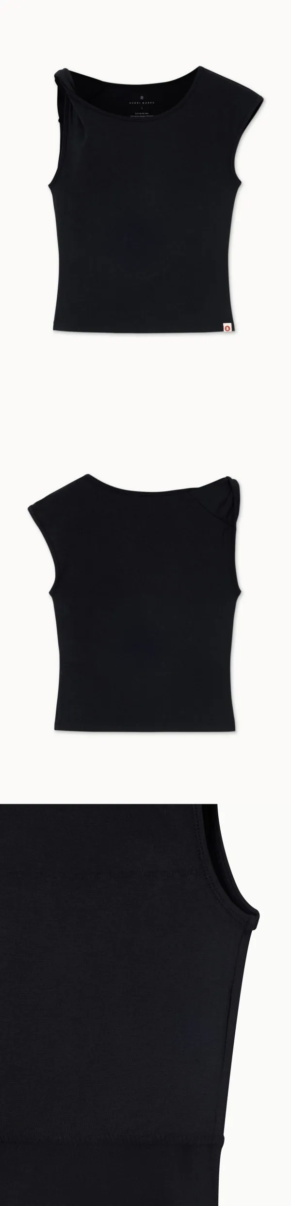Unbalance twist short sleeve_Black