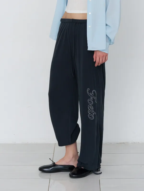 [8th] Jersey easy pants - black