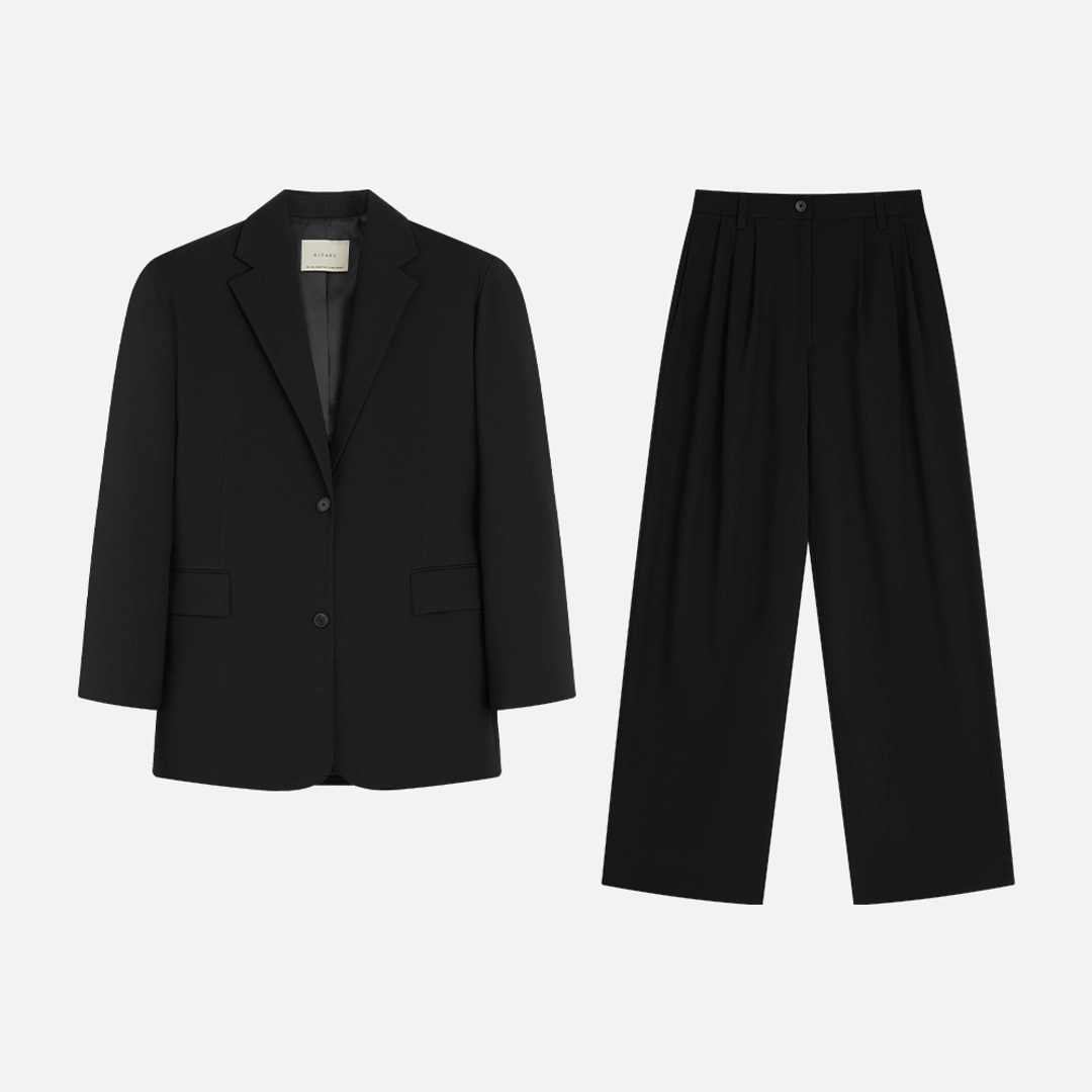 시야쥬 SI 젠틀 테일러드 블레이저 셋업_Black 상품 이미지 2
