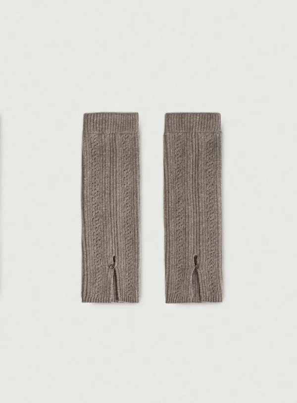 Fico Pointelle Wool Knit Leg Warmer_Melange Brown [10월 말 순차 배송]