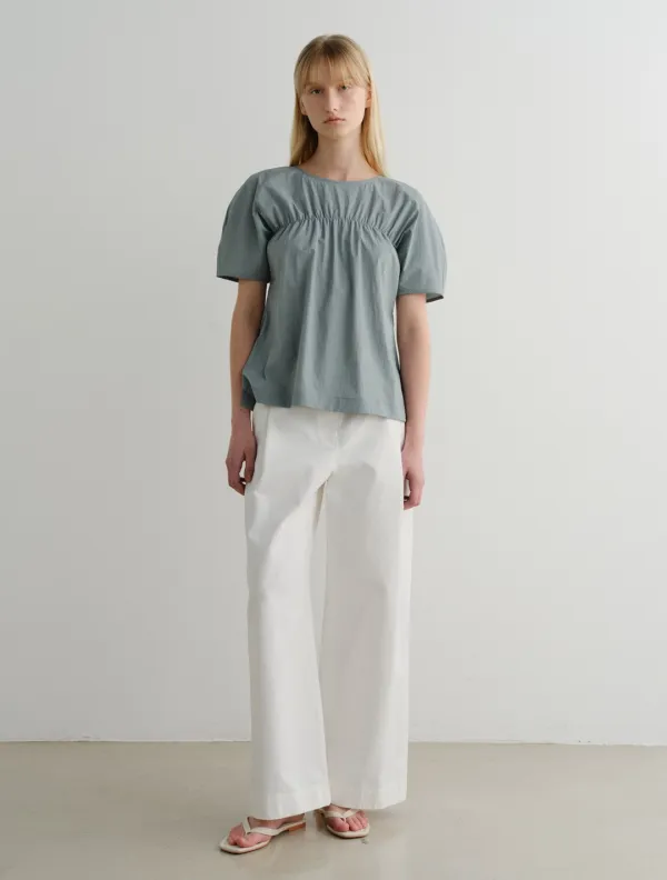 Shirring Blouse (Greyblue)