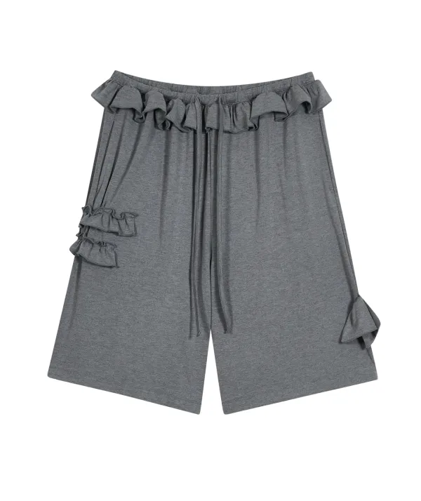 Ruffled Comfy Pants [Gray]
