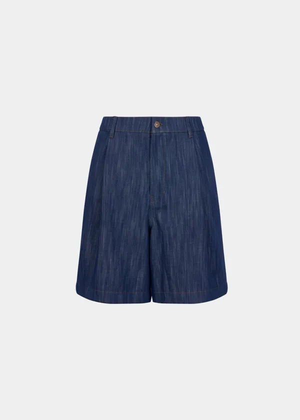 W RAW DENIM SHORTS - DARK NAVY