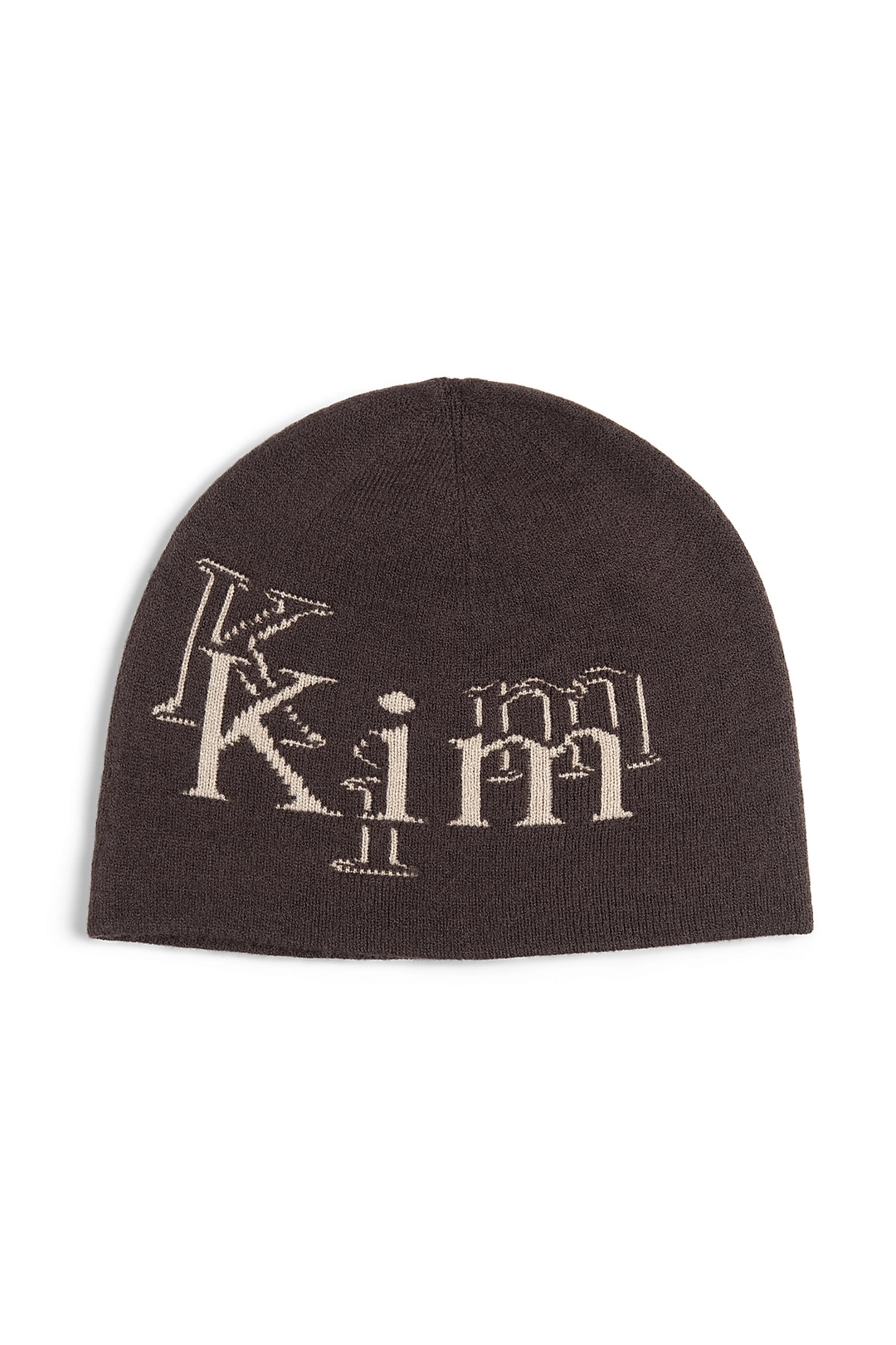 마뗑킴 STROKE LOGO JACQUARD BEANIE IN BROWN 상품 이미지 2