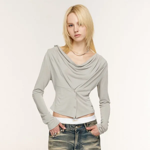 ÉCRU COWL TOP (GREY)