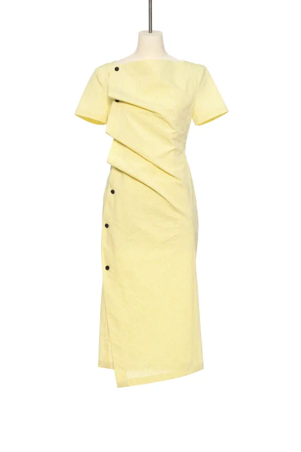 SS25 YELLOW BUTTON UP DRESS