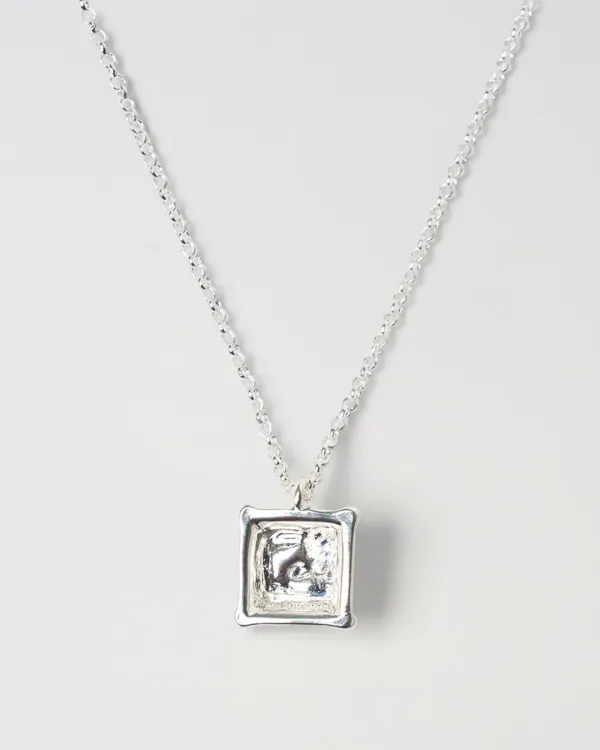 Melted Square Necklace [SILVER]