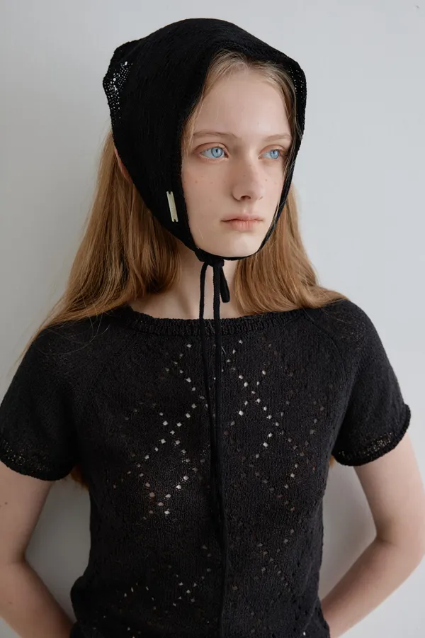clover skashi knit scarf_black