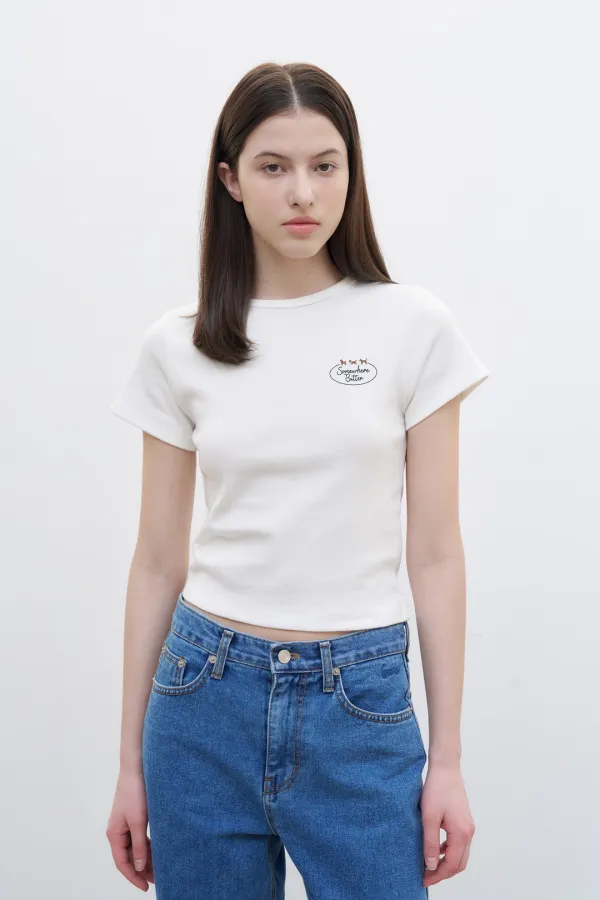 Trio Puppy Logo Top - Ivory