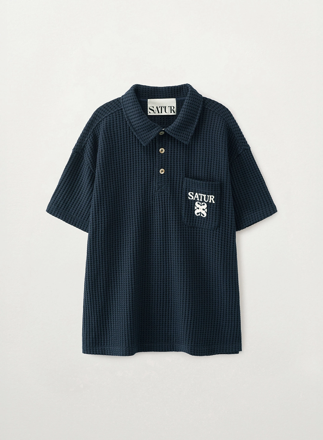 세터 [RIIZE\'s Pick] Waffle Collar T-Shirt - Navy 상품 이미지 1