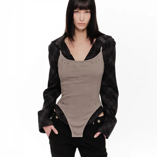 VITT STUD BODYSUIT (TAUPE)