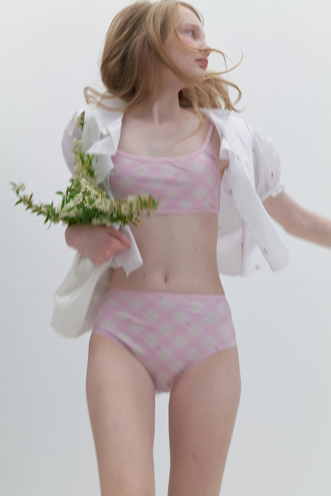 Summer Check Swimsuit (Pink)