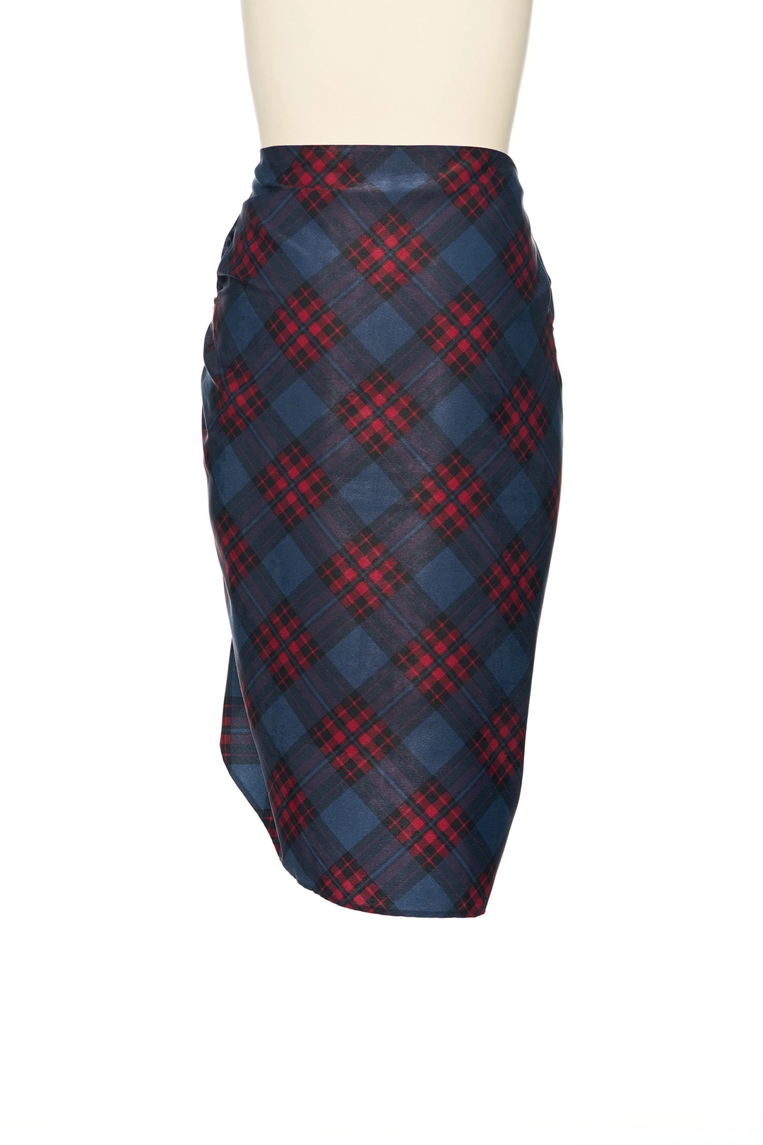 푸쉬버튼 FW25 UNDERLINE NAVY CHECK KNOTTED SKIRT 상품 이미지 3