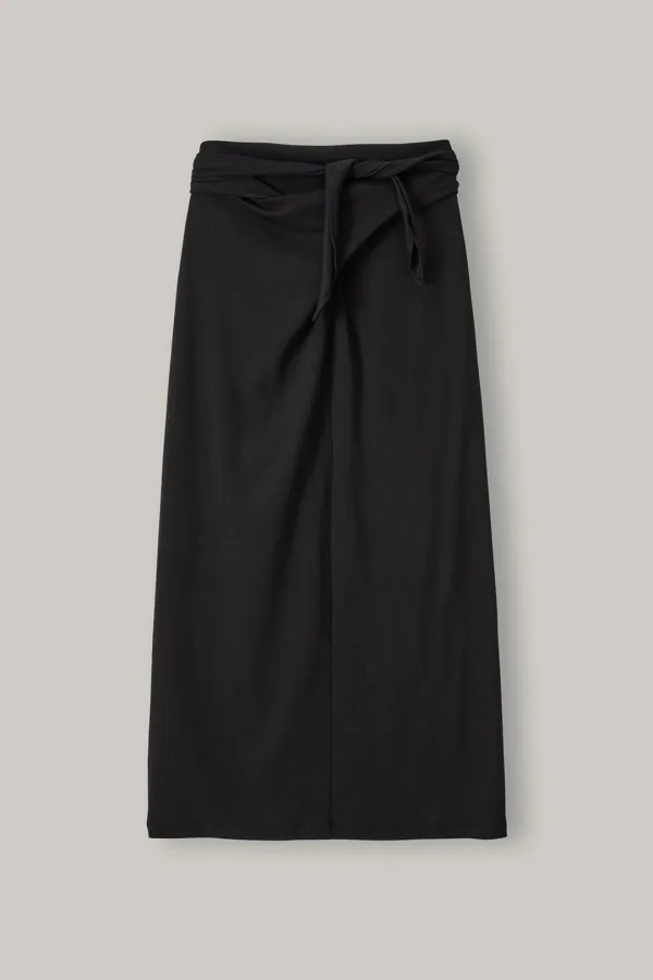 2nd/Twist Drape Skirt(Black)