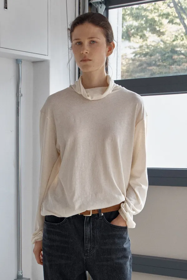 [2pack] soft poloneck tee
