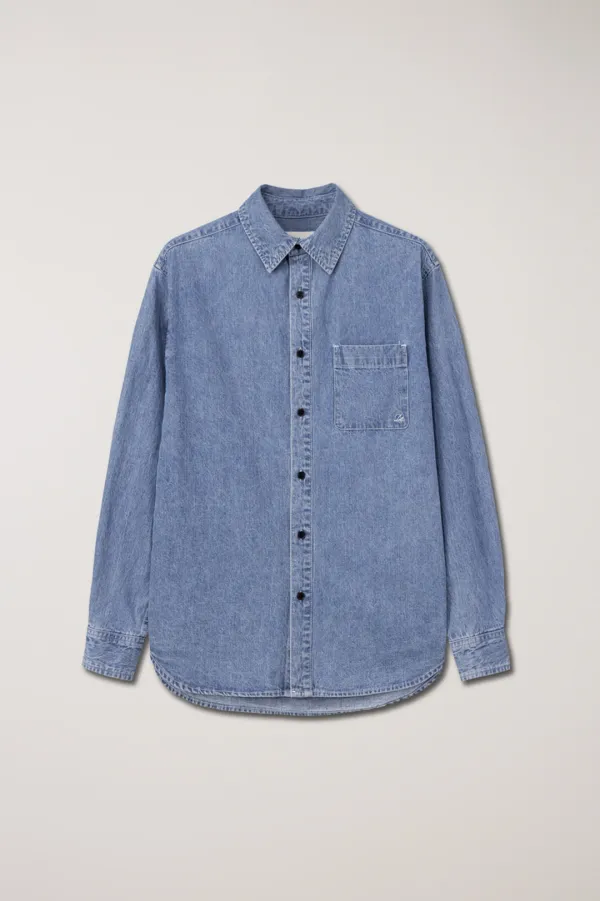 UNISEX OVERSIZED DENIM SHIRT LIGHT BLUE_UDSH6A102B1
