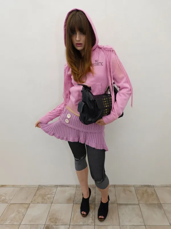 Stud Eyelet Shoulder Bag Black