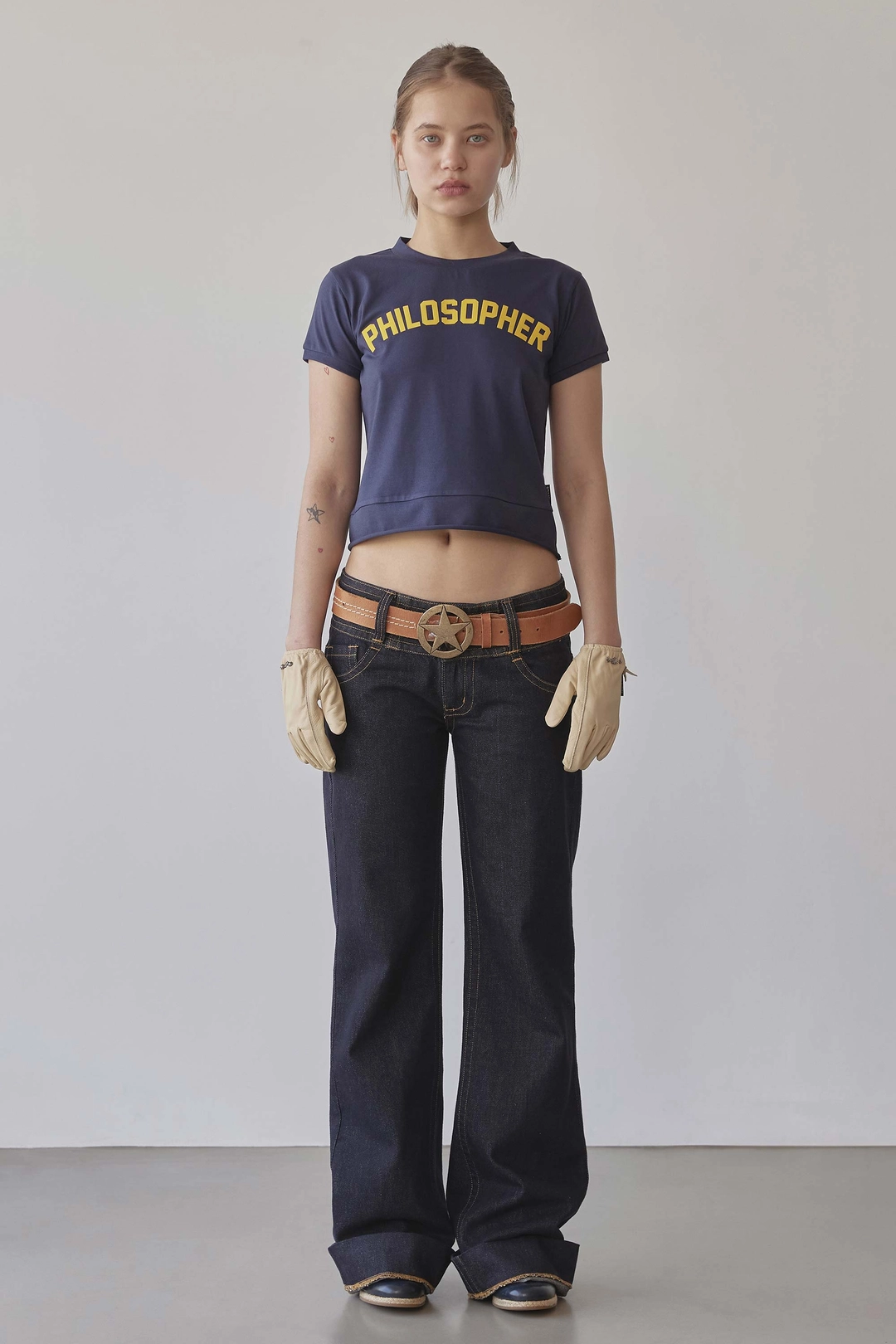 스컬프터 Philosopher Baby Tee Navy 상품 이미지 2